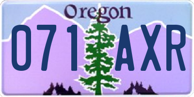 OR license plate 071AXR