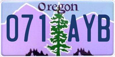 OR license plate 071AYB