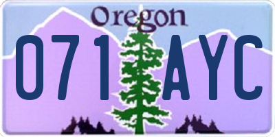 OR license plate 071AYC