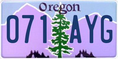 OR license plate 071AYG