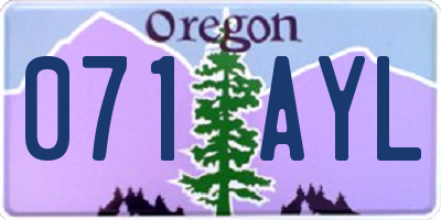 OR license plate 071AYL