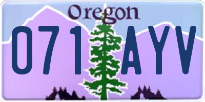 OR license plate 071AYV