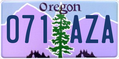 OR license plate 071AZA