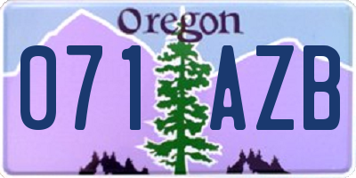 OR license plate 071AZB