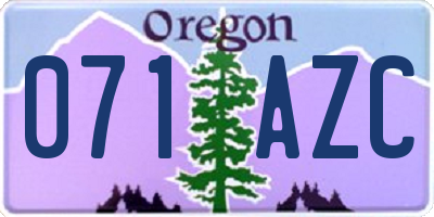 OR license plate 071AZC