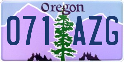 OR license plate 071AZG