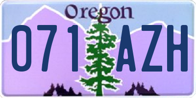 OR license plate 071AZH