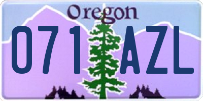 OR license plate 071AZL