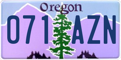 OR license plate 071AZN