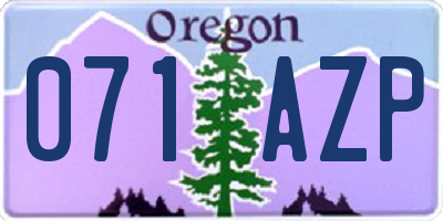 OR license plate 071AZP