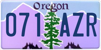 OR license plate 071AZR