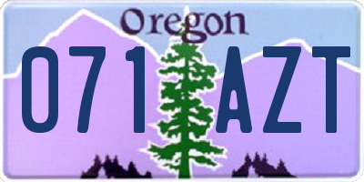 OR license plate 071AZT