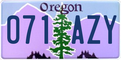 OR license plate 071AZY