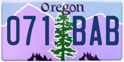 OR license plate 071BAB