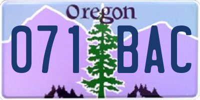 OR license plate 071BAC