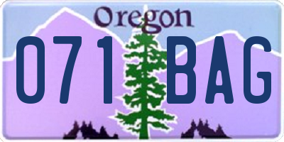 OR license plate 071BAG