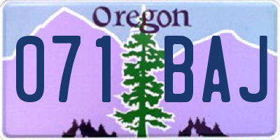 OR license plate 071BAJ