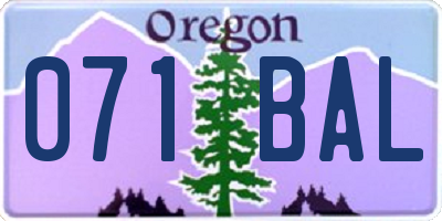 OR license plate 071BAL
