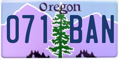 OR license plate 071BAN