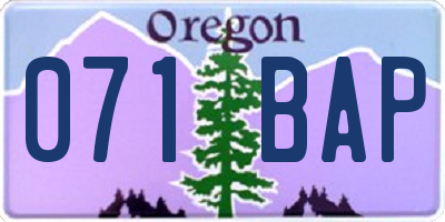 OR license plate 071BAP