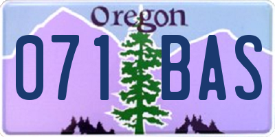 OR license plate 071BAS