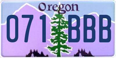 OR license plate 071BBB
