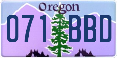OR license plate 071BBD
