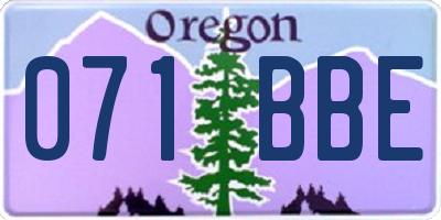 OR license plate 071BBE