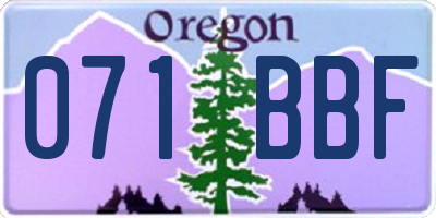 OR license plate 071BBF