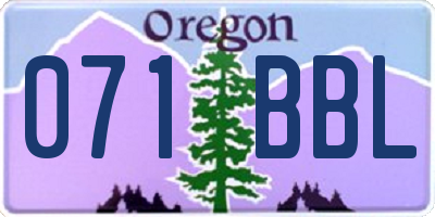OR license plate 071BBL
