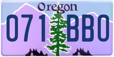 OR license plate 071BBO