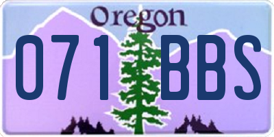 OR license plate 071BBS