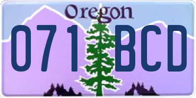 OR license plate 071BCD