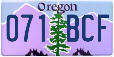 OR license plate 071BCF