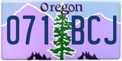 OR license plate 071BCJ