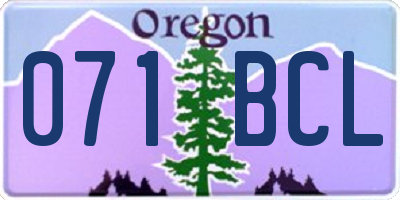 OR license plate 071BCL
