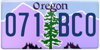 OR license plate 071BCO