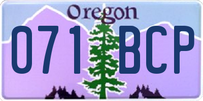 OR license plate 071BCP