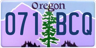 OR license plate 071BCQ