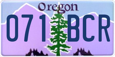 OR license plate 071BCR