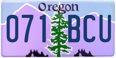 OR license plate 071BCU
