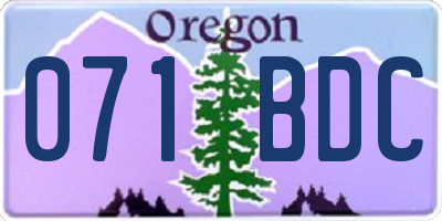 OR license plate 071BDC