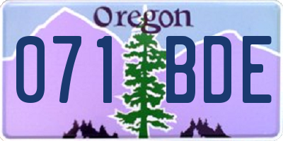 OR license plate 071BDE