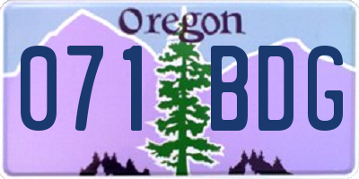 OR license plate 071BDG