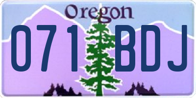 OR license plate 071BDJ