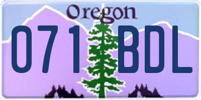 OR license plate 071BDL