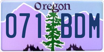 OR license plate 071BDM