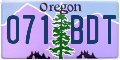 OR license plate 071BDT