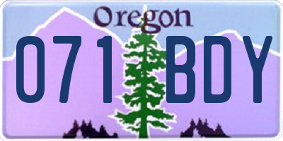 OR license plate 071BDY