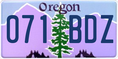 OR license plate 071BDZ